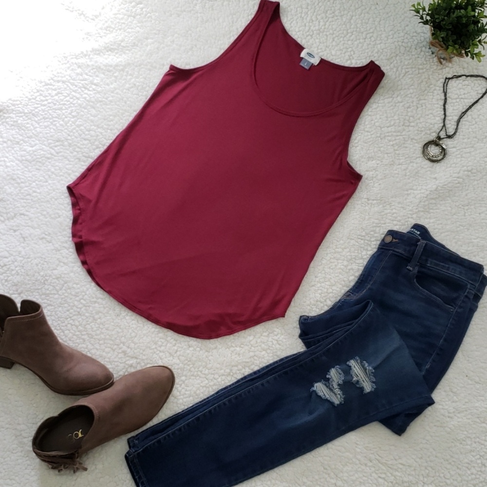 Old Navy burgundy tunic tank EUC